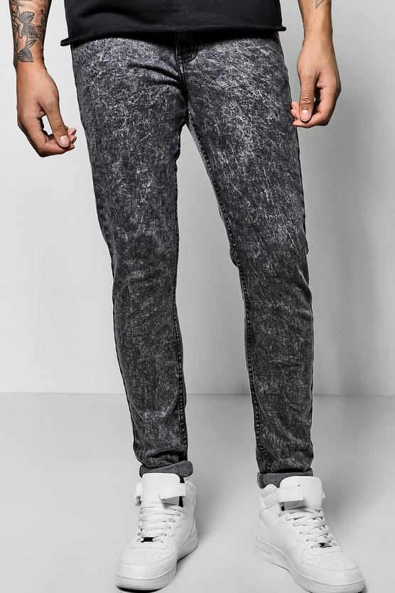 Skinny Fit Acid Wash Jeans